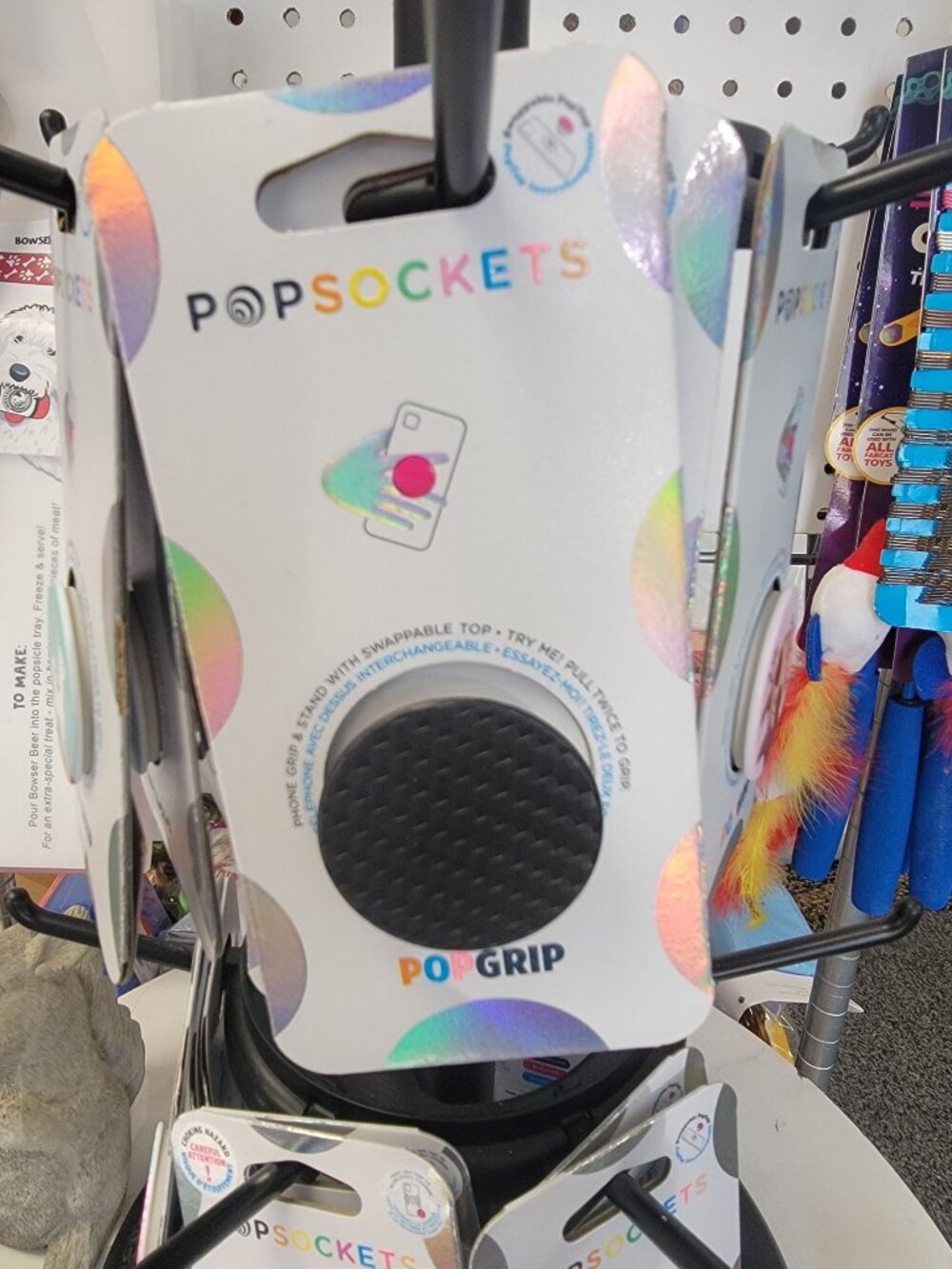 PopSockets Black Carbon Fiber PopGrip - Interchangeable Phone Grip & Stand For S - Picture 2 of 2
